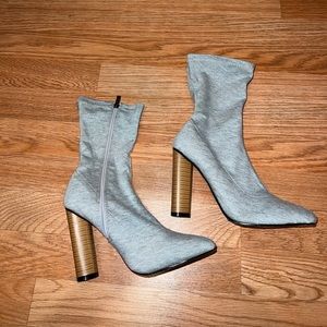 Heather Grey Booties, Size 6 but fits a size 7-7.5
